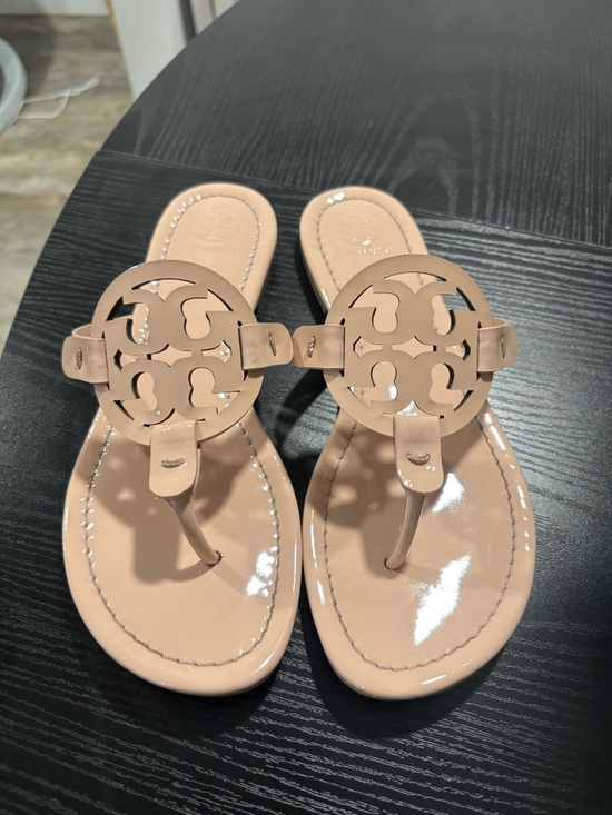 Tory Burch Shoes - Tory Burch Patent Miller Thong Sandals - Blush